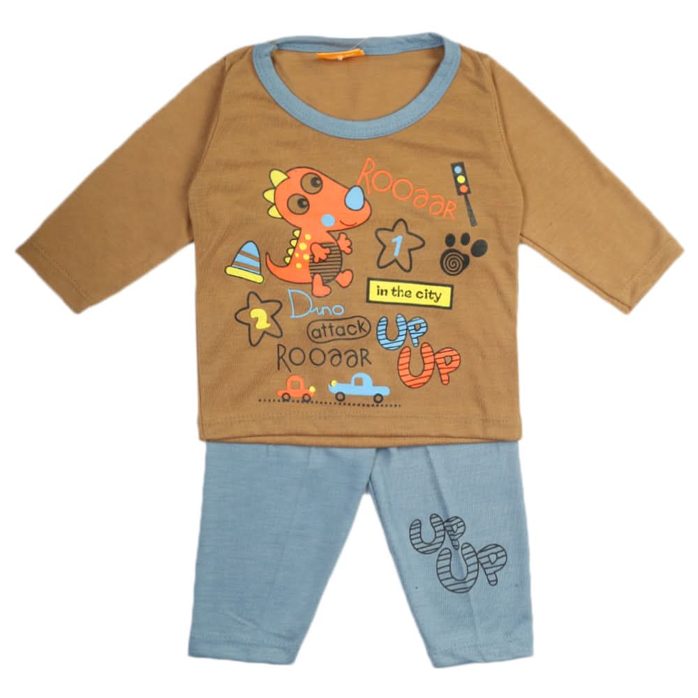 Newborn Boys Full Sleeves Suit - Brown, Newborn Boys Sets & Suits, Chase Value, Chase Value