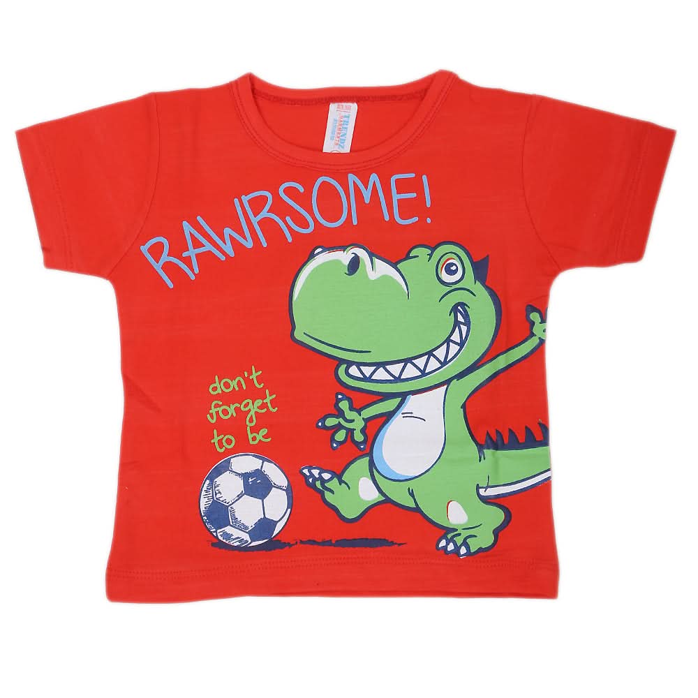 Newborn Boys Round Neck Half Sleeves T-Shirt - Red, Kids, NB Boys Shirts And T-Shirts, Chase Value, Chase Value