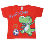 Newborn Boys Round Neck Half Sleeves T-Shirt - Red, Kids, NB Boys Shirts And T-Shirts, Chase Value, Chase Value