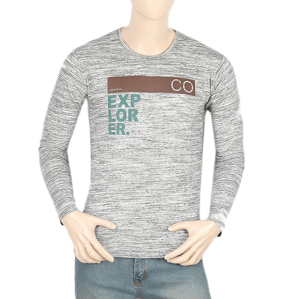 Men's Full Sleeves Twisted T-Shirt - Grey, Men, T-Shirts And Polos, Chase Value, Chase Value