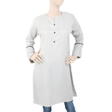 Women's Kurti With Sleeve Lace - Grey, Women, Ready Kurtis, Chase Value, Chase Value