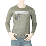 Men's Full Sleeves Twisted T-Shirt - Green, Men, T-Shirts And Polos, Chase Value, Chase Value