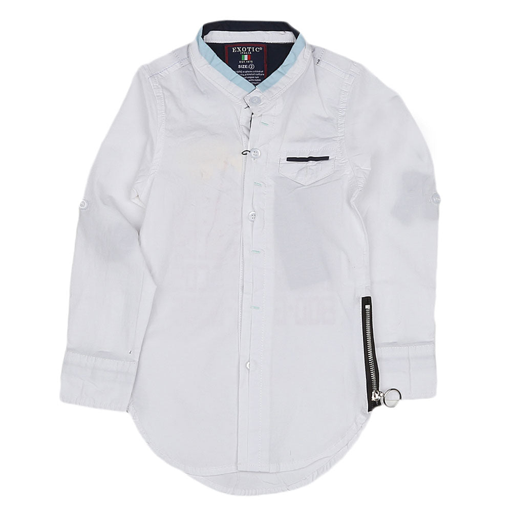 Boys Cotton Casual Shirt Full Sleeves - White, Kids, Boys Shirts, Chase Value, Chase Value