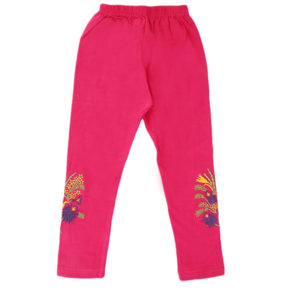 Girls Embroidered Tights - Dark Pink, Kids, Tights Leggings And Pajama, Chase Value, Chase Value