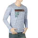 Men's Full Sleeves Twisted T-Shirt - Blue, Men, T-Shirts And Polos, Chase Value, Chase Value