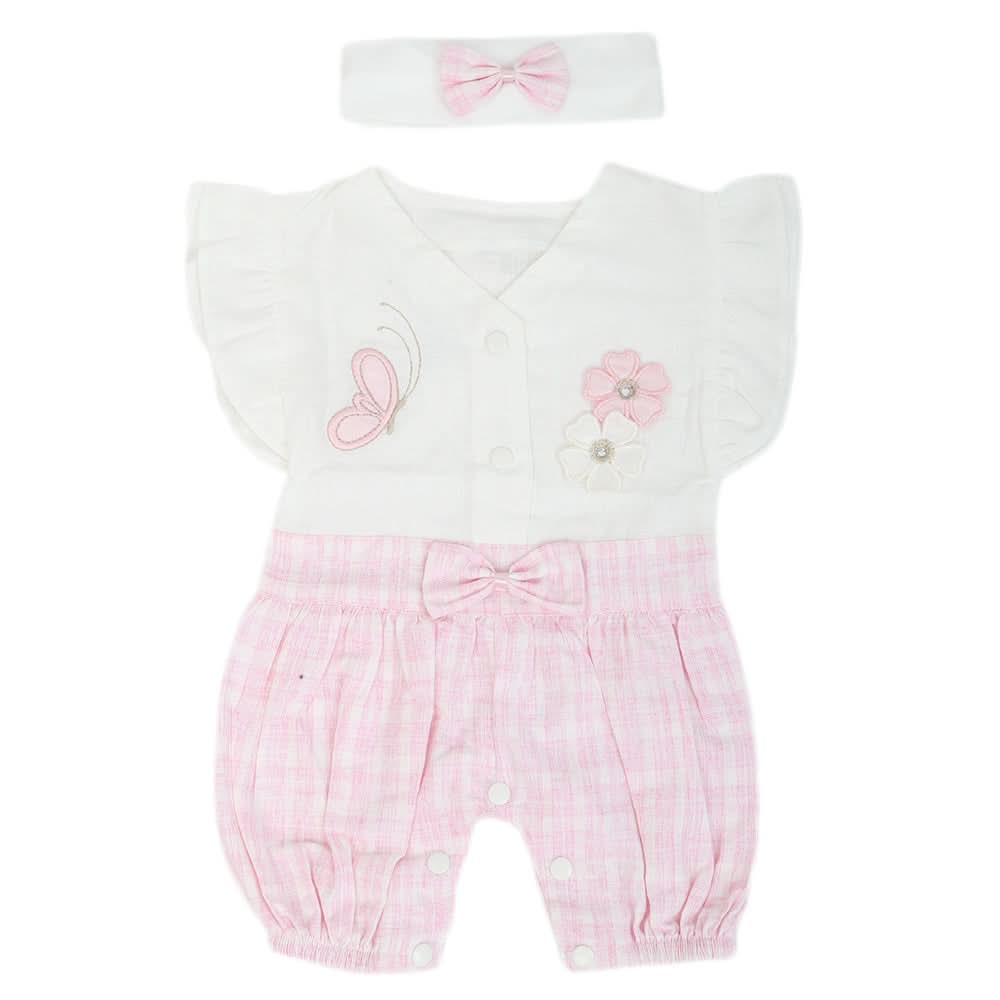 Newborn Girls Turkish Romper - Light Pink, Kids, NB Girls Rompers, Chase Value, Chase Value