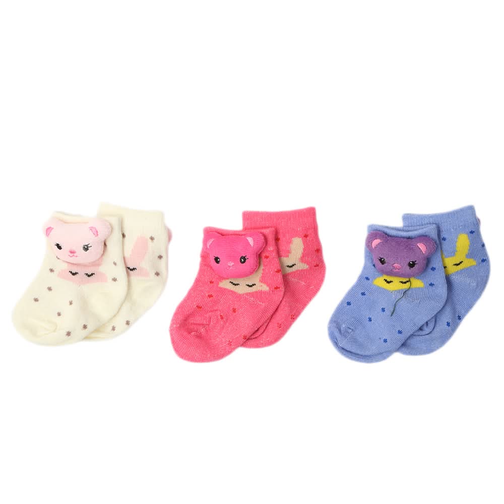 Kids 3 Pieces Character Socks - Multi, Kids, Girls Socks, Chase Value, Chase Value