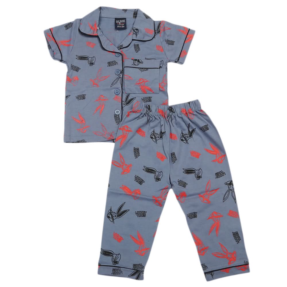 Girls Half Sleeves Night Suit - Grey, Girls Suits, Chase Value, Chase Value