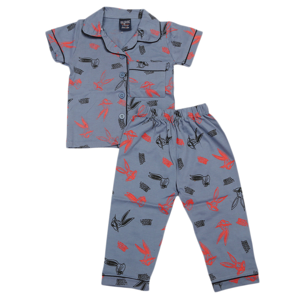 Girls Half Sleeves Night Suit - Grey, Girls Suits, Chase Value, Chase Value