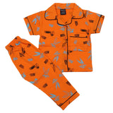 Girls Half Sleeves Night Suit - Orange, Girls Suits, Chase Value, Chase Value