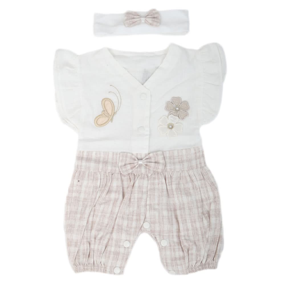 Newborn Girls Turkish Romper - Light Brown, Kids, NB Girls Rompers, Chase Value, Chase Value