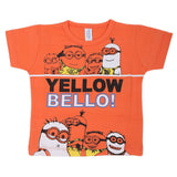 Newborn Boys Round Neck Half Sleeves T-Shirt - Orange, Kids, NB Boys Shirts And T-Shirts, Chase Value, Chase Value