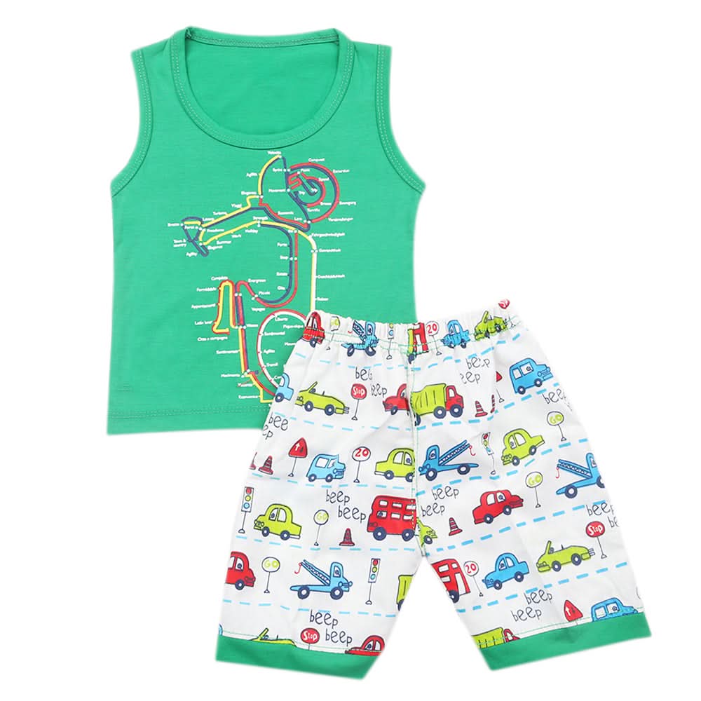 Boys Half Sleeves Sando Suit - Green, Kids, Boys Sando, Chase Value, Chase Value