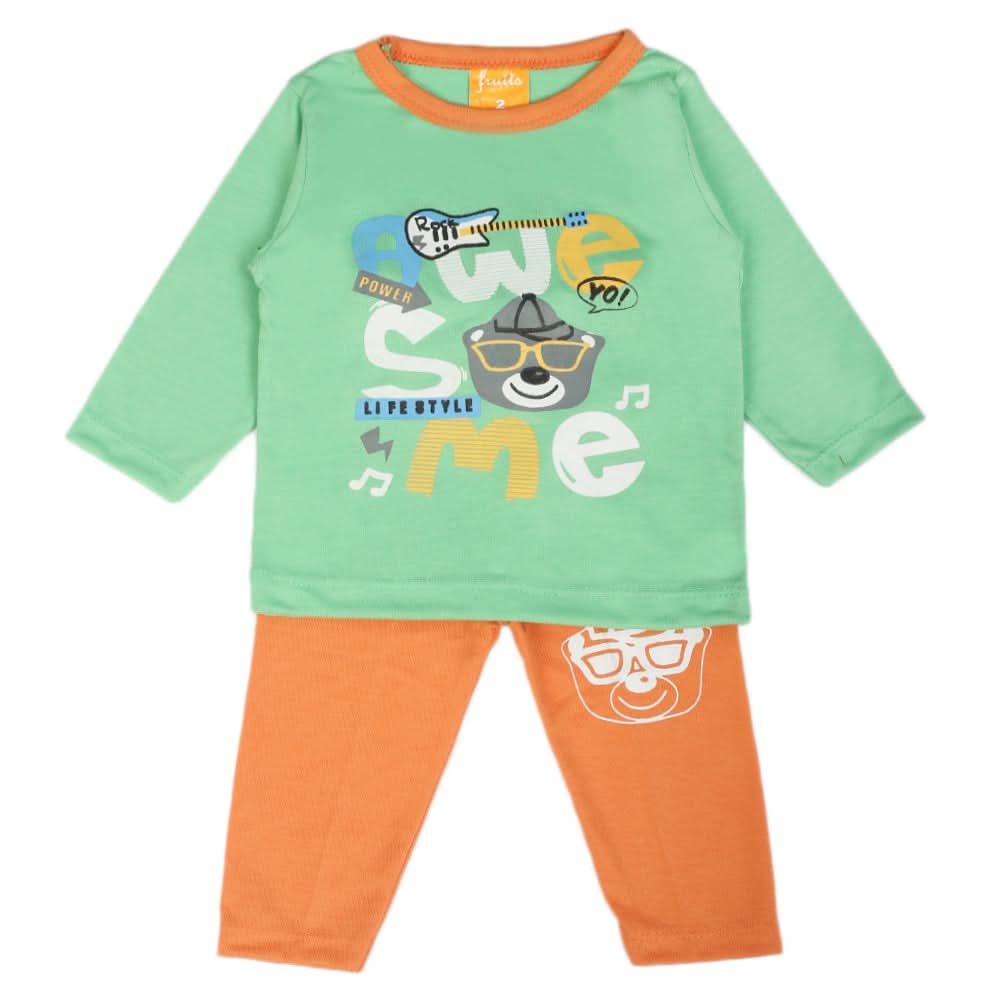 Newborn Boys Full Sleeves Suit - Green, Newborn Boys Sets & Suits, Chase Value, Chase Value
