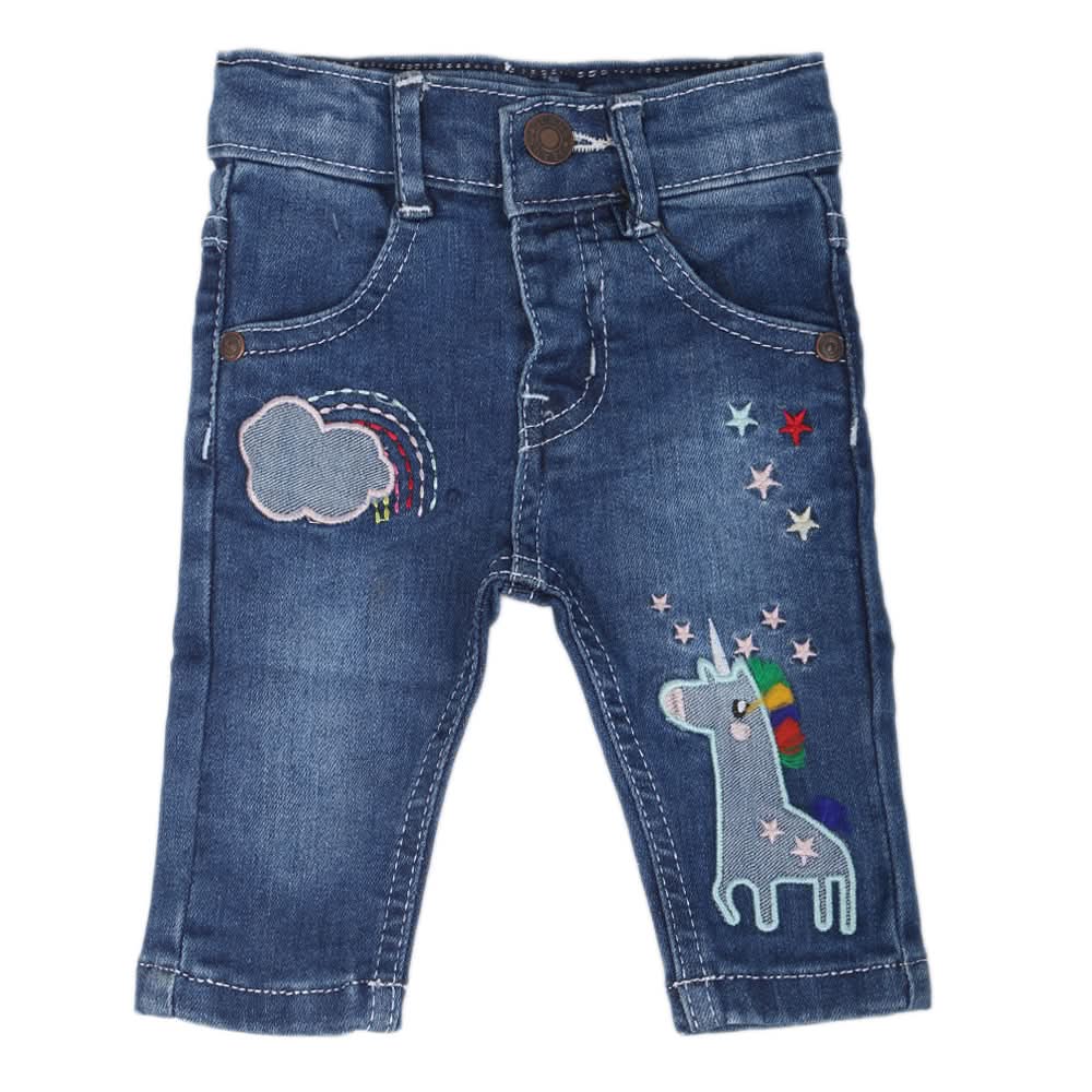 Newborn Girls Denim Pant - Blue, Kids, NB Girls Shorts Skirts And Pants, Chase Value, Chase Value