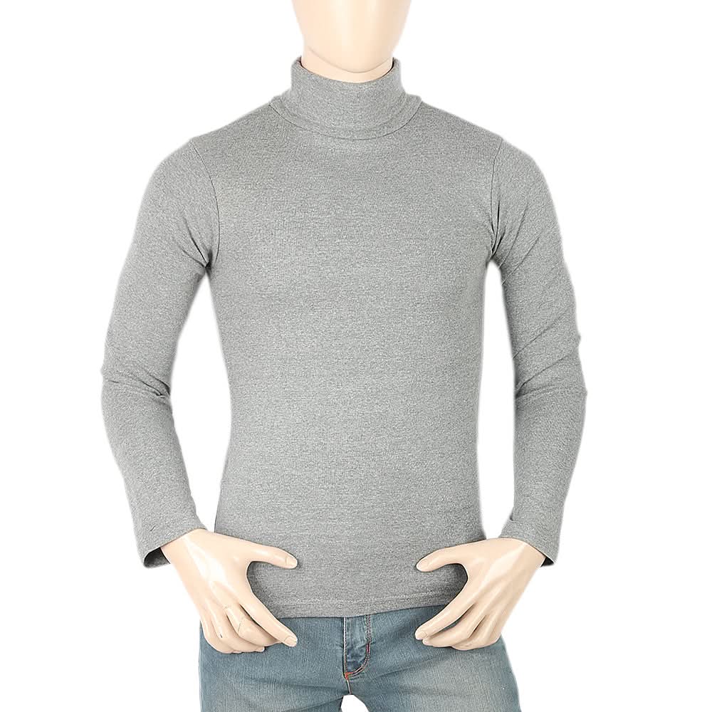 Men's Full Sleeves Plain High Neck - Grey, Men, Sweater and Sweat Shirts, Chase Value, Chase Value