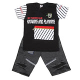 Boys Half Sleeves Short Suit - Black, Kids, Boys Sets And Suits, Chase Value, Chase Value