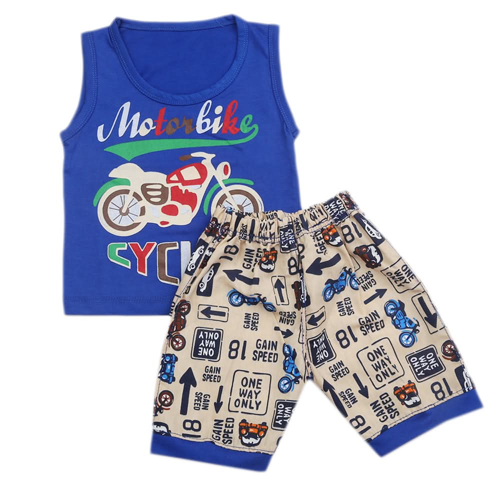 Boys Half Sleeves Sando Suit - Royal Blue, Kids, Boys Sets And Suits, Chase Value, Chase Value