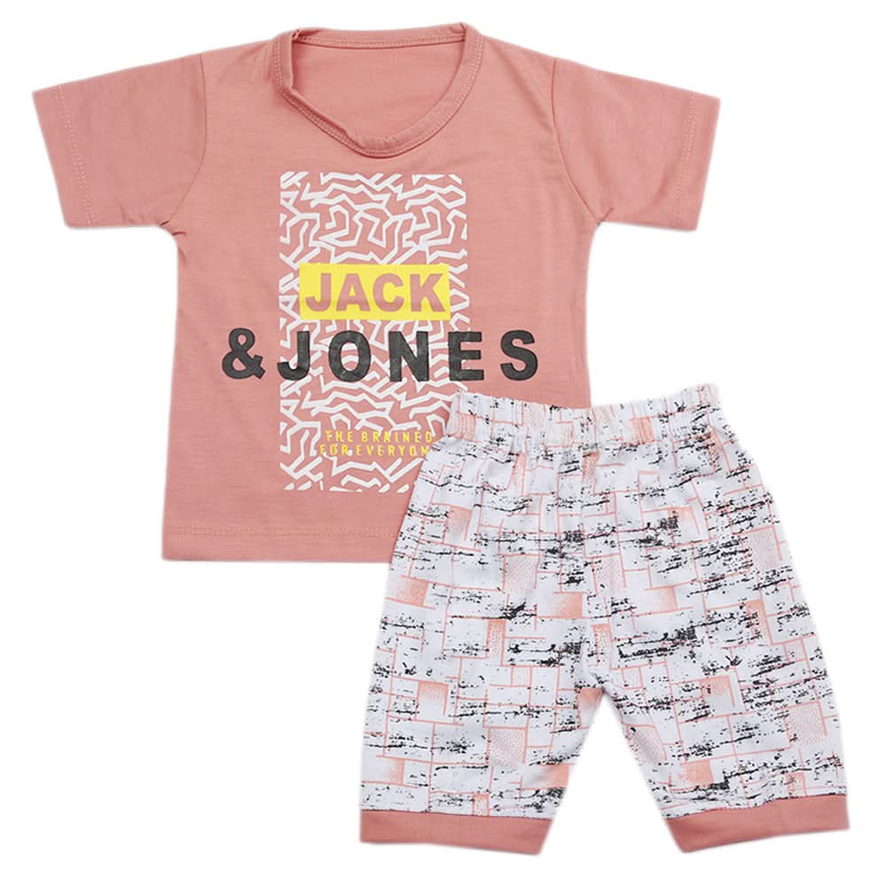 Boys Half Sleeves Short Suit - Tea Pink, Kids, Boys Sets And Suits, Chase Value, Chase Value