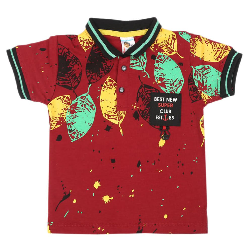 Boys Half Sleeves T-Shirt - Maroon, Boys T-Shirts, Chase Value, Chase Value