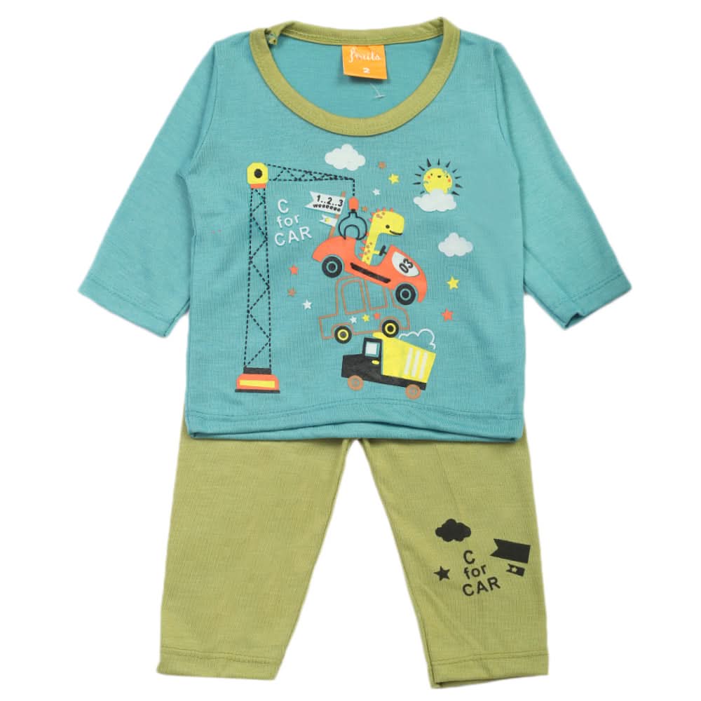 Newborn Boys Full Sleeves Suit - Sea Green, Newborn Boys Sets & Suits, Chase Value, Chase Value