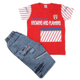 Boys Half Sleeves Short Suit - Red, Kids, Boys Sets And Suits, Chase Value, Chase Value