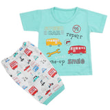 Boys Half Sleeves Short Suit - Cyan, Kids, Boys Sets And Suits, Chase Value, Chase Value