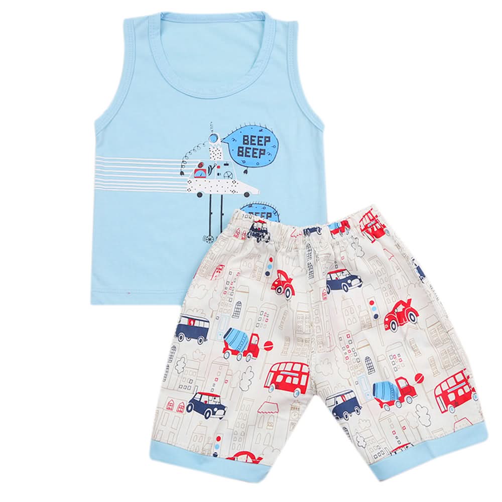 Boys Half Sleeves Sando Suit - Blue, Kids, Boys Sets And Suits, Chase Value, Chase Value