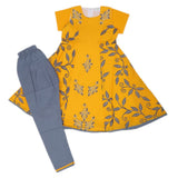 Girls-Tights Suits Half Sleeves 7042 30-34 Yellow - A, Kids, Girls Sets And Suits, Chase Value, Chase Value