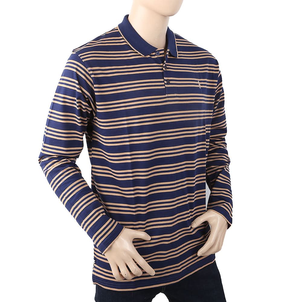 Men's Full Sleeves Polo T-Shirt - Navy Blue, Men, T-Shirts And Polos, Chase Value, Chase Value