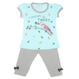 Girls Half Sleeves Suit - Cyan, Kids, Girls Sets And Suits, Chase Value, Chase Value
