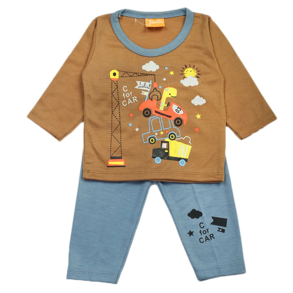Newborn Boys Full Sleeves Suit - Brown, Newborn Boys Sets & Suits, Chase Value, Chase Value