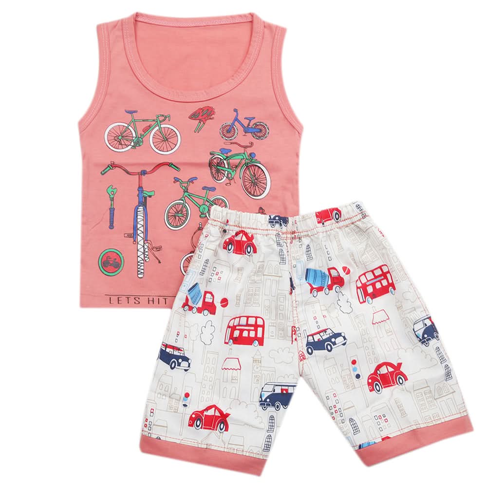 Boys Half Sleeves Sando Suit - Tea Pink, Kids, Boys Sets And Suits, Chase Value, Chase Value