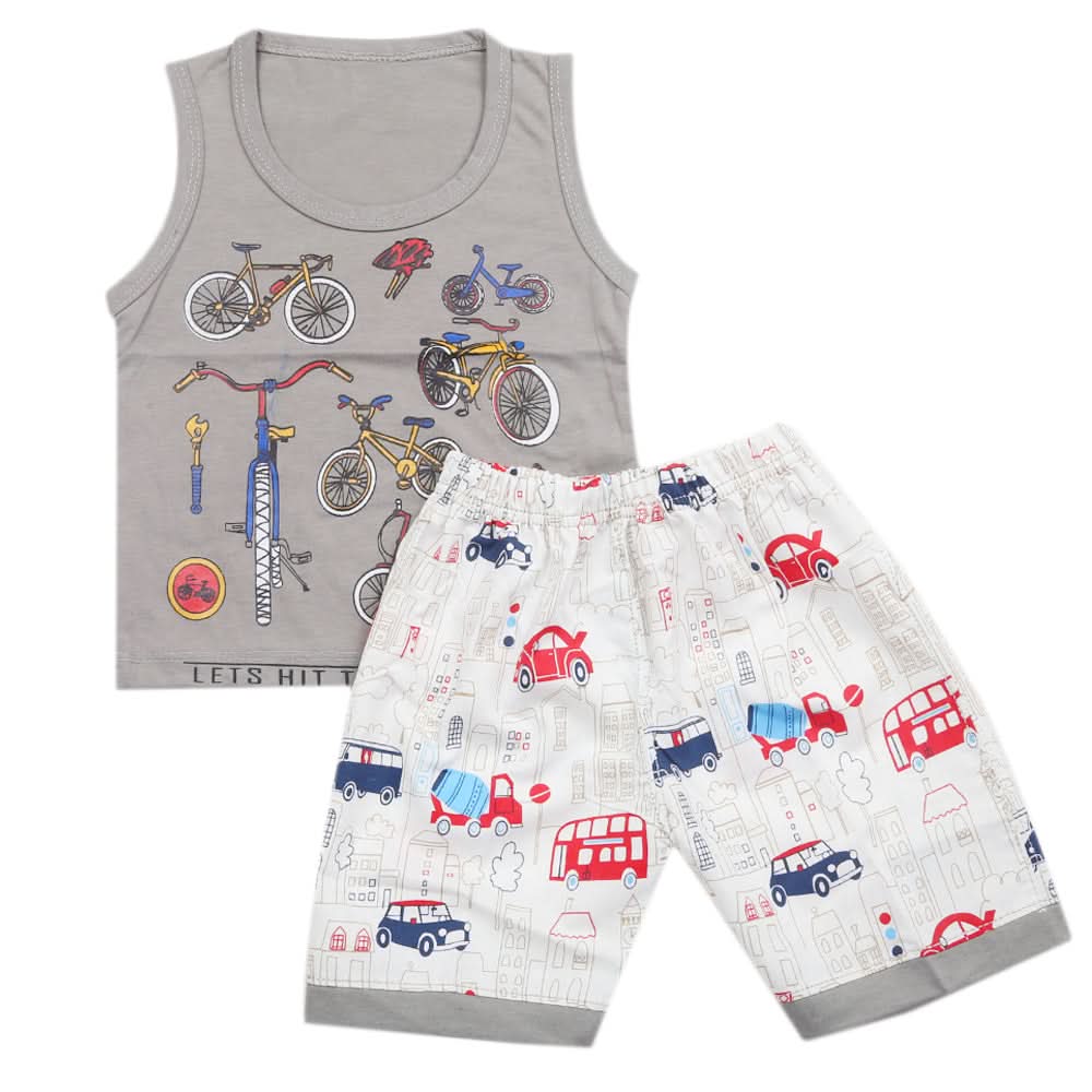 Boys Half Sleeves Sando Suit - Grey, Kids, Boys Sets And Suits, Chase Value, Chase Value