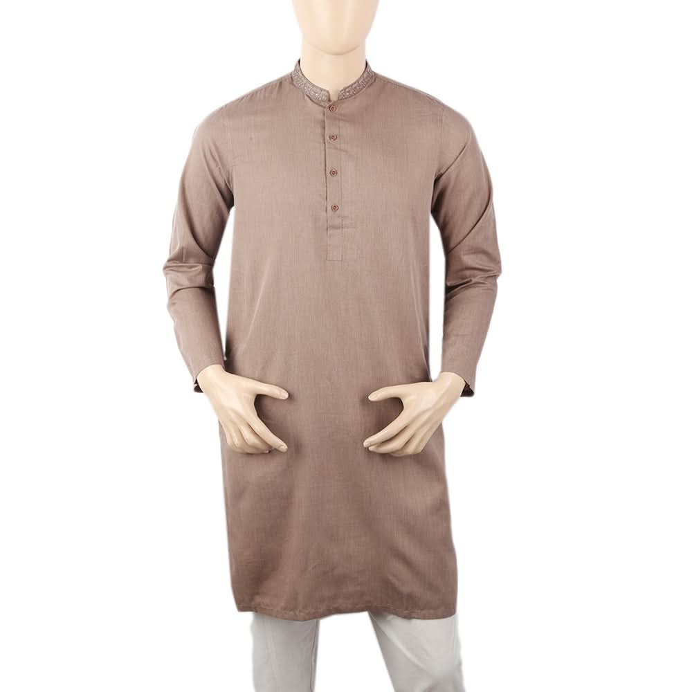 Men's Mashriq Slim Fit Kurta - Dark Brown, Men, Kurtas, Chase Value, Chase Value