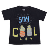 Boys Round Neck Half Sleeves T-Shirt - Black, Kids, Boys T-Shirts, Chase Value, Chase Value