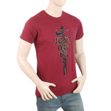 Men's Half Sleeves Printed T-Shirt - Maroon, Men, T-Shirts And Polos, Chase Value, Chase Value