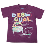Boys Round Neck Half Sleeves T-Shirt - Purple, Kids, Boys T-Shirts, Chase Value, Chase Value