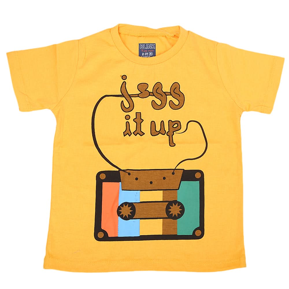 Boys Round Neck Half Sleeves T-Shirt - Yellow, Kids, Boys T-Shirts, Chase Value, Chase Value