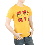 Men's Half Sleeves Printed T-Shirt - Yellow, Men, T-Shirts And Polos, Chase Value, Chase Value