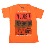 Boys Round Neck Half Sleeves T-Shirt - Orange, Kids, Boys T-Shirts, Chase Value, Chase Value