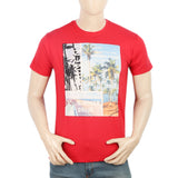 Men's Half Sleeves Digital Printed T-Shirt - Red, Men, T-Shirts And Polos, Chase Value, Chase Value