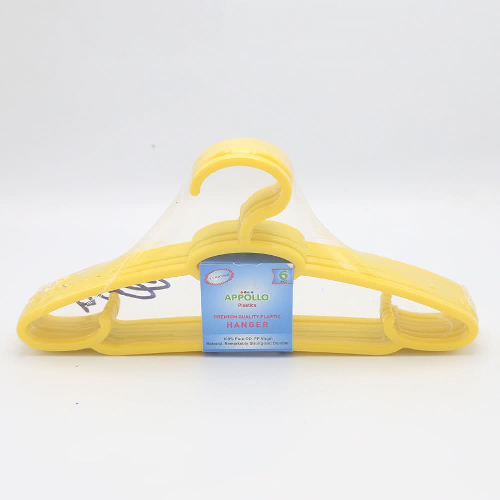 Premio Hangers 11" 6 Pcs Set - Yellow, Home & Lifestyle, Accessories, Chase Value, Chase Value