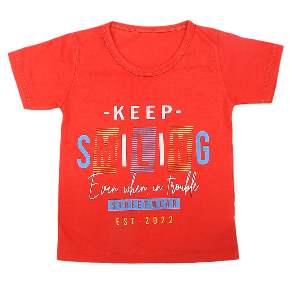 Boys Half Sleeves T-Shirt - Rust, Kids, Boys T-Shirts, Chase Value, Chase Value