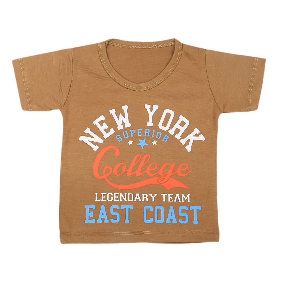 Boys Half Sleeves T-Shirt - Brown, Kids, Boys T-Shirts, Chase Value, Chase Value
