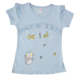 Girls Half Sleeves T-Shirt - Blue, Kids, Girls T-Shirts, Chase Value, Chase Value