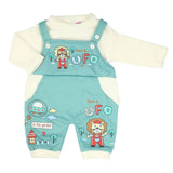 Newborn Boys Full Sleeves Romper - Steel Green, Newborn Boys Rompers, Chase Value, Chase Value