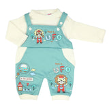 Newborn Boys Full Sleeves Romper - Steel Green, Newborn Boys Rompers, Chase Value, Chase Value