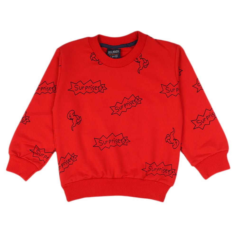 Boys Terry Sweat Shirt - Red, Boys Hoodies & Sweat Shirts, Chase Value, Chase Value