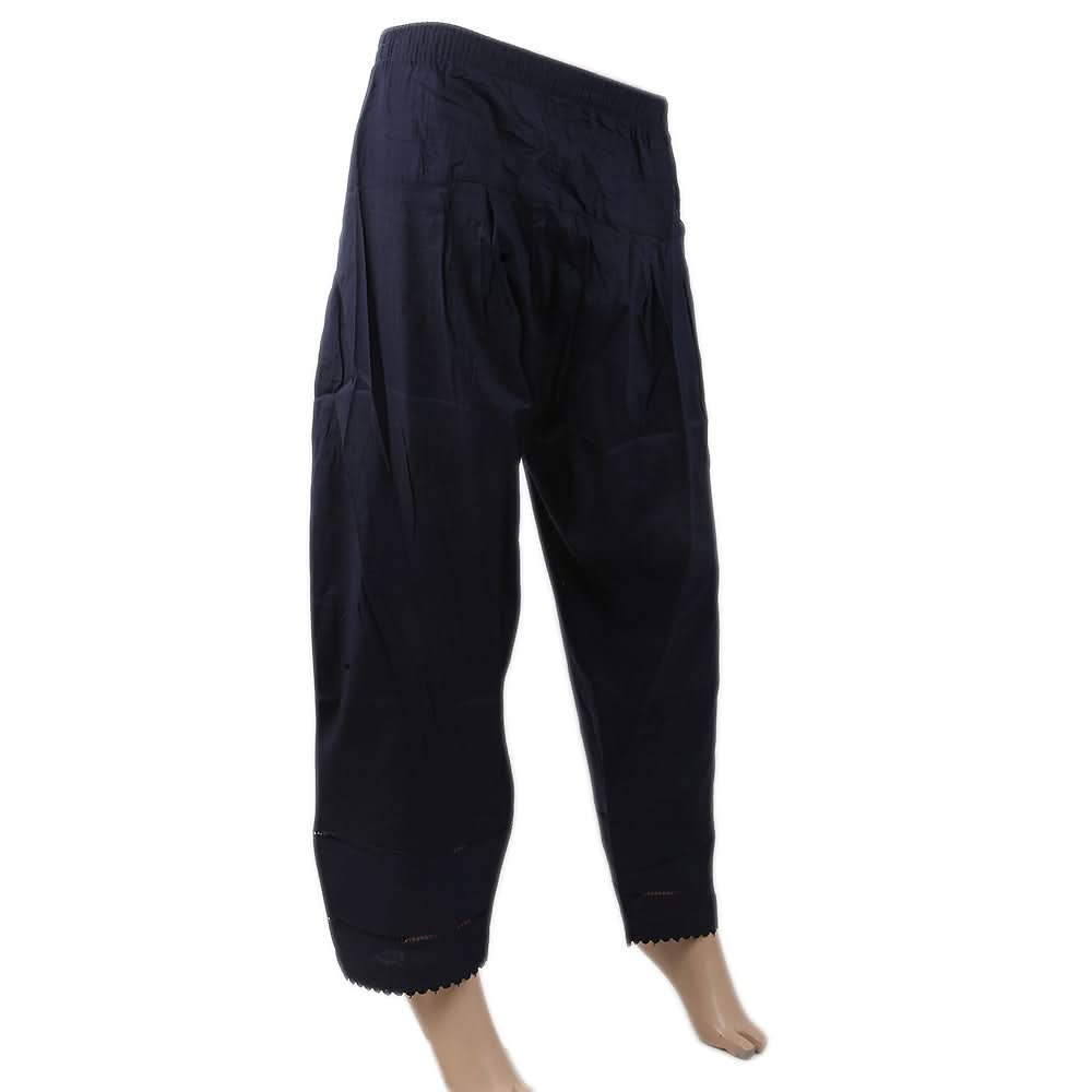 Women's Shalwar With Bottom Lace - Navy Blue, Women, Pants & Tights, Chase Value, Chase Value